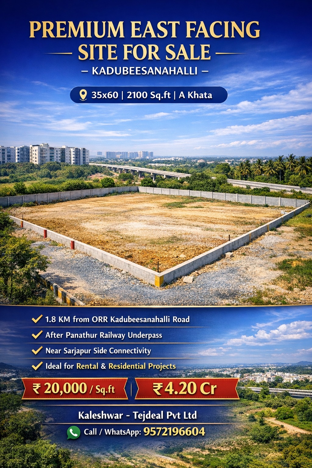 Premium East Facing Site for Sale in Kadubeesanahalli